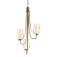Hubbardton Forge 2011 Soft Gold Seeded Glass with Opal Diffuser (ZS) Flora 3 Arm Chandelier