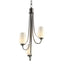 Hubbardton Forge 2011 Oil Rubbed Bronze Opal Glass (GG) Flora 3 Arm Chandelier