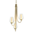 Hubbardton Forge 2011 Modern Brass Seeded Glass with Opal Diffuser (ZS) Flora 3 Arm Chandelier