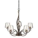 Hubbardton Forge 2010 Bronze Clear Glass (ZM) Flora 5 Arm Chandelier