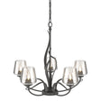 Hubbardton Forge 2010 Natural Iron Clear Glass (ZM) Flora 5 Arm Chandelier