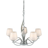 Hubbardton Forge 2010 Vintage Platinum Opal Glass (GG) Flora 5 Arm Chandelier