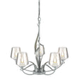 Hubbardton Forge 2010 Vintage Platinum Clear Glass (ZM) Flora 5 Arm Chandelier