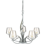 Hubbardton Forge 2010 Vintage Platinum Clear Glass (ZM) Flora 5 Arm Chandelier