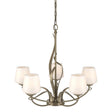 Hubbardton Forge 2010 Soft Gold Opal Glass (GG) Flora 5 Arm Chandelier