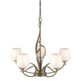 Hubbardton Forge 2010 Soft Gold Opal Glass (GG) Flora 5 Arm Chandelier