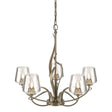 Hubbardton Forge 2010 Soft Gold Clear Glass (ZM) Flora 5 Arm Chandelier
