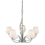 Hubbardton Forge 2010 Sterling Opal Glass (GG) Flora 5 Arm Chandelier