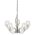 Hubbardton Forge 2010 Sterling Clear Glass (ZM) Flora 5 Arm Chandelier