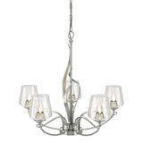 Hubbardton Forge 2010 Sterling Clear Glass (ZM) Flora 5 Arm Chandelier