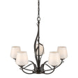 Hubbardton Forge 2010 Oil Rubbed Bronze Opal Glass (GG) Flora 5 Arm Chandelier