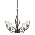 Hubbardton Forge 2010 Oil Rubbed Bronze Clear Glass (ZM) Flora 5 Arm Chandelier
