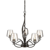 Hubbardton Forge 2010 Oil Rubbed Bronze Clear Glass (ZM) Flora 5 Arm Chandelier