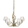 Hubbardton Forge 2010 Modern Brass Clear Glass (ZM) Flora 5 Arm Chandelier