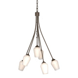 Hubbardton Forge 2012 Bronze Opal Glass (GG) Flora 6 Arm Chandelier