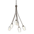 Hubbardton Forge 2012 Bronze Seeded Glass with Opal Diffuser (ZS) Flora 6 Arm Chandelier