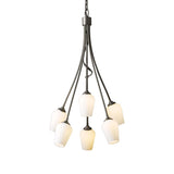 Hubbardton Forge 2012 Dark Smoke Opal Glass (GG) Flora 6 Arm Chandelier