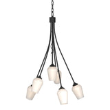 Hubbardton Forge 2012 Black Opal Glass (GG) Flora 6 Arm Chandelier