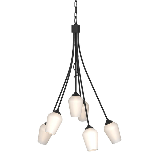 Hubbardton Forge 2012 Black Opal Glass (GG) Flora 6 Arm Chandelier