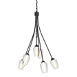 Hubbardton Forge 2012 Black Seeded Glass with Opal Diffuser (ZS) Flora 6 Arm Chandelier