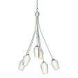 Hubbardton Forge 2012 Vintage Platinum Seeded Glass with Opal Diffuser (ZS) Flora 6 Arm Chandelier