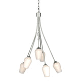 Hubbardton Forge 2012 Sterling Opal Glass (GG) Flora 6 Arm Chandelier