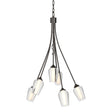 Hubbardton Forge 2012 Oil Rubbed Bronze Seeded Glass with Opal Diffuser (ZS) Flora 6 Arm Chandelier