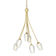 Hubbardton Forge 2012 Modern Brass Seeded Glass with Opal Diffuser (ZS) Flora 6 Arm Chandelier