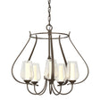 Hubbardton Forge 2012 Bronze Seeded Glass with Opal Diffuser (ZS) Flora 5 Arm Chandelier
