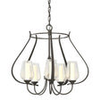 Hubbardton Forge 2012 Dark Smoke Seeded Glass with Opal Diffuser (ZS) Flora 5 Arm Chandelier