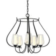 Hubbardton Forge 2012 Black Seeded Glass with Opal Diffuser (ZS) Flora 5 Arm Chandelier
