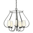 Hubbardton Forge 2012 Natural Iron Seeded Glass with Opal Diffuser (ZS) Flora 5 Arm Chandelier