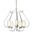 Hubbardton Forge 2012 Vintage Platinum Seeded Glass with Opal Diffuser (ZS) Flora 5 Arm Chandelier
