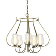 Hubbardton Forge 2012 Soft Gold Seeded Glass with Opal Diffuser (ZS) Flora 5 Arm Chandelier