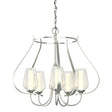 Hubbardton Forge 2012 Sterling Seeded Glass with Opal Diffuser (ZS) Flora 5 Arm Chandelier