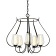 Hubbardton Forge 2012 Oil Rubbed Bronze Seeded Glass with Opal Diffuser (ZS) Flora 5 Arm Chandelier