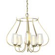 Hubbardton Forge 2012 Modern Brass Seeded Glass with Opal Diffuser (ZS) Flora 5 Arm Chandelier