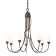 Hubbardton Forge 2014 Bronze Opal Glass (GG) Flora 7 Arm Chandelier