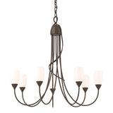 Hubbardton Forge 2014 Bronze Opal Glass (GG) Flora 7 Arm Chandelier