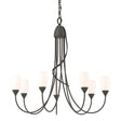 Hubbardton Forge 2014 Dark Smoke Opal Glass (GG) Flora 7 Arm Chandelier