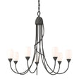 Hubbardton Forge 2014 Natural Iron Opal Glass (GG) Flora 7 Arm Chandelier
