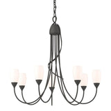 Hubbardton Forge 2014 Natural Iron Opal Glass (GG) Flora 7 Arm Chandelier