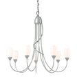 Hubbardton Forge 2014 Vintage Platinum Opal Glass (GG) Flora 7 Arm Chandelier