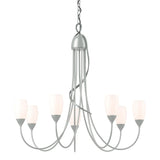 Hubbardton Forge 2014 Vintage Platinum Opal Glass (GG) Flora 7 Arm Chandelier