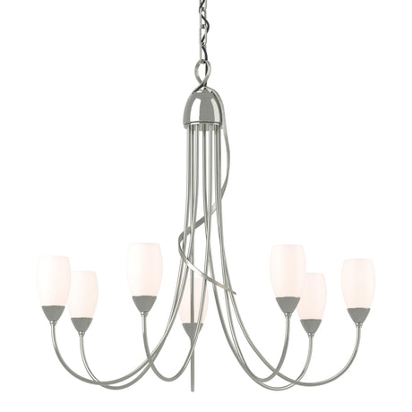 Hubbardton Forge 2014 Sterling Opal Glass (GG) Flora 7 Arm Chandelier
