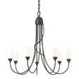 Hubbardton Forge 2014 Oil Rubbed Bronze Opal Glass (GG) Flora 7 Arm Chandelier