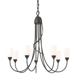 Hubbardton Forge 2014 Oil Rubbed Bronze Opal Glass (GG) Flora 7 Arm Chandelier
