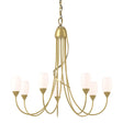 Hubbardton Forge 2014 Modern Brass Opal Glass (GG) Flora 7 Arm Chandelier