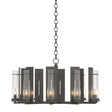 Hubbardton Forge 2014 Dark Smoke Seeded Clear Glass (II) New Town 10 Arm Chandelier