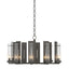 Hubbardton Forge 2014 Dark Smoke Seeded Clear Glass (II) New Town 10 Arm Chandelier